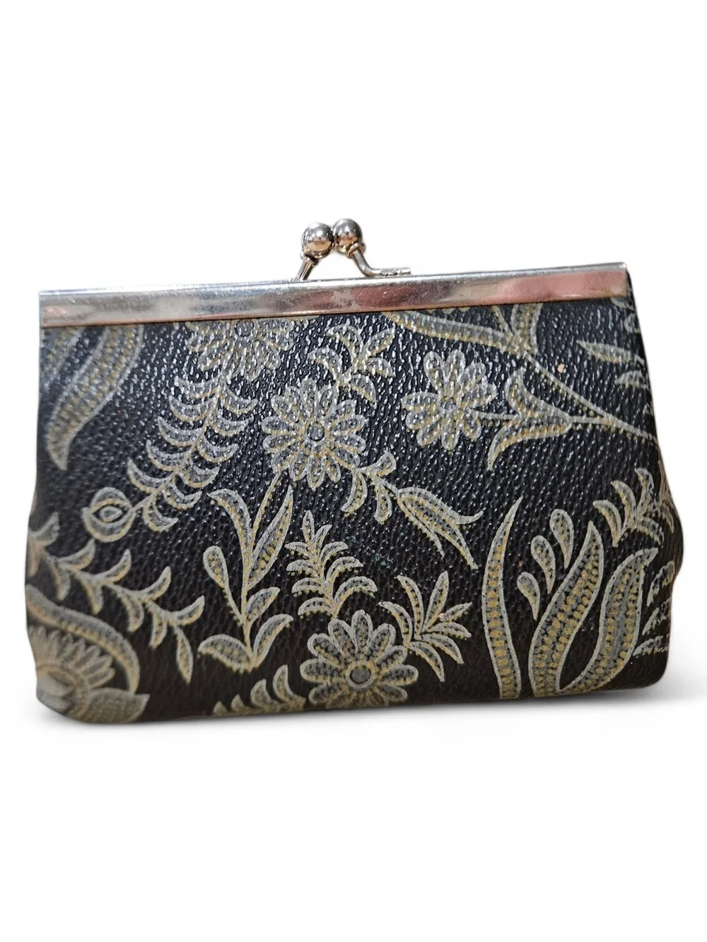 Vintage Floral Kiss Lock Coin Purse Wallet – Retro Mod Change Purse